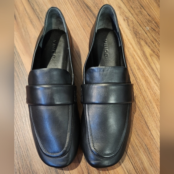 Women's Vince Davis Black Leather Slip-On Loafers size 7.5 - Picture 6 of 11
